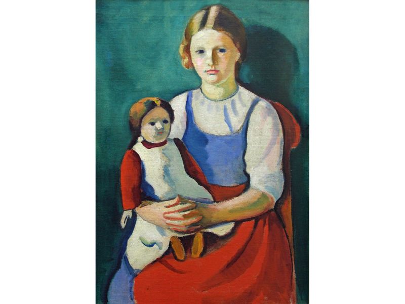 Blond Girl with Doll (Blondes Madchen mit Puppe)