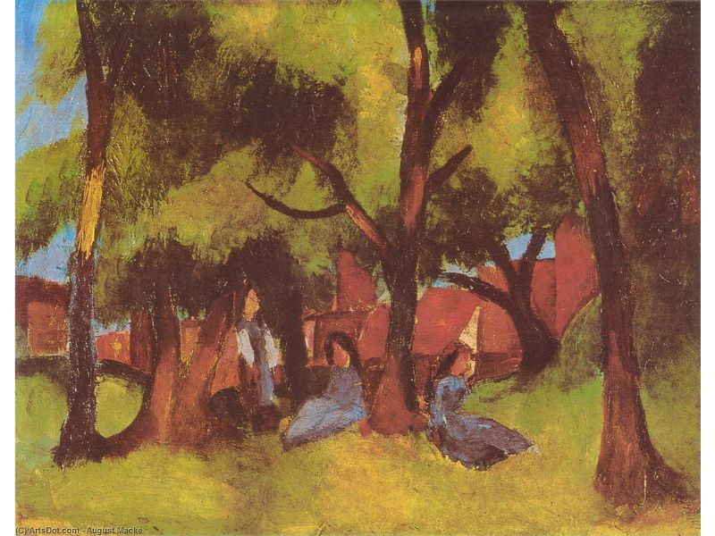 Children under Trees in Sun