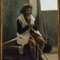 Old Man Seated on Corot's Trunk 