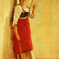 Young Italian Woman from Papigno with Her Spindle 