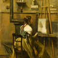 The Studio of Corot, or Young woman seated before an Easel, 1868-70 