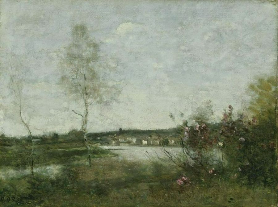 Distant View of Corbeil, Morning, c.1870 