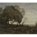Arbres Tordus Sur Une Crete (Soleil Couchant) 