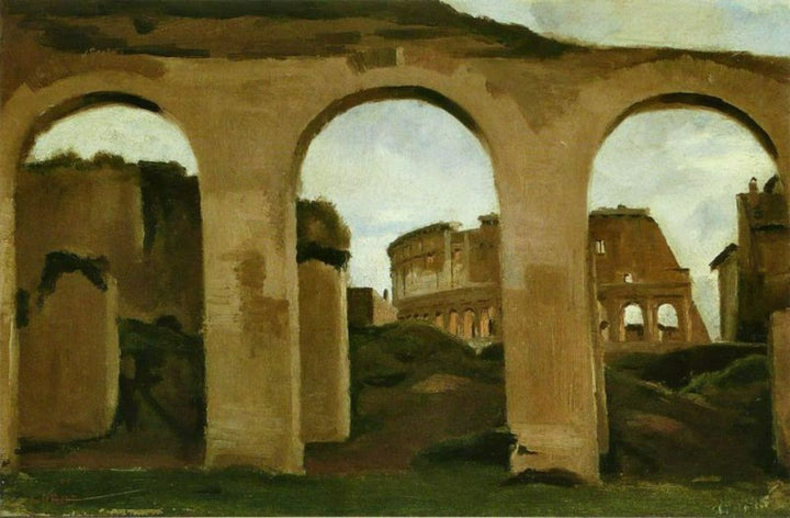 Rome - The Coliseum Seen through Arches of the Basilica of Constantine 