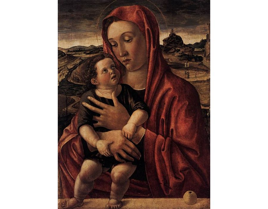 Madonna, with Child Standing on a Parapet
