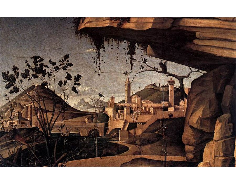 St Jerome Reading in the Countryside (detail)
