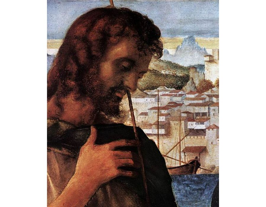 Madonna and Child with St John the Baptist and a Saint (detail)
