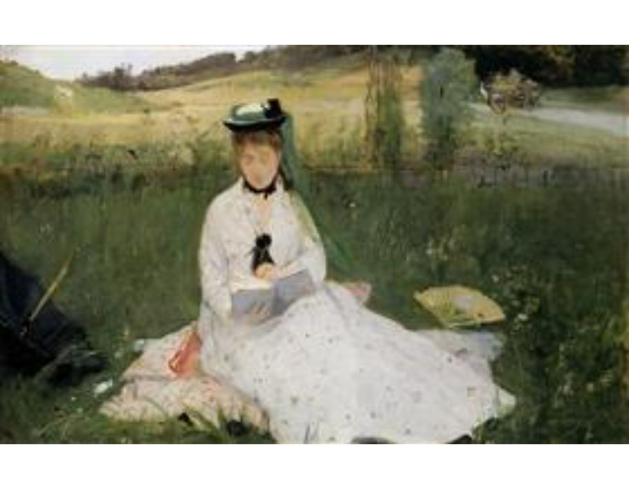 Reading With Green Umbrella