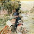 Woman with a Child in a Boat