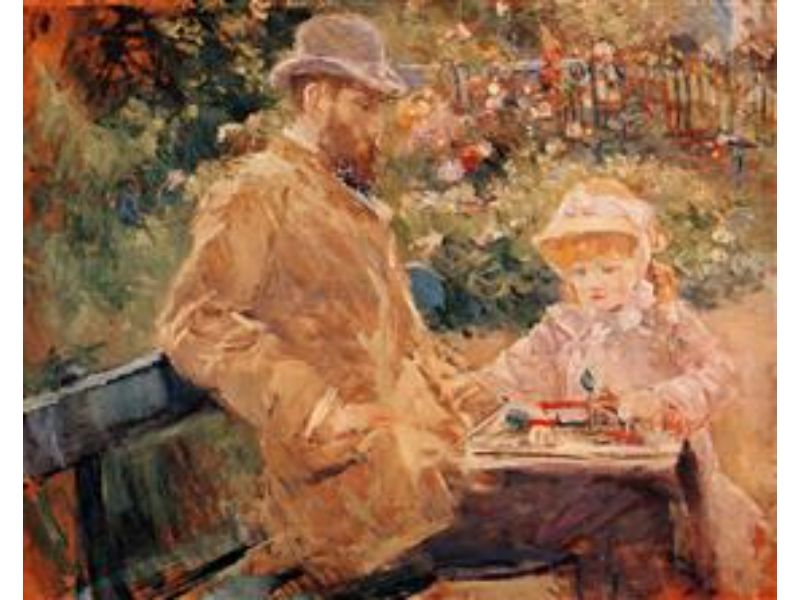 Eugene Manet and His Daughter at Bougival