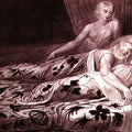 Har and Heva sleeping, with Mnetha looking on, one of twelve illustrations from 'Tiriel', c.1789 