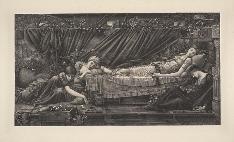 The Rose Bower 2 Painting by Edward Burne-Jones