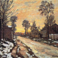 Road at Louveciennes, Melting Snow, Sunset 