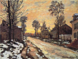Road at Louveciennes, Melting Snow, Sunset artwork preview