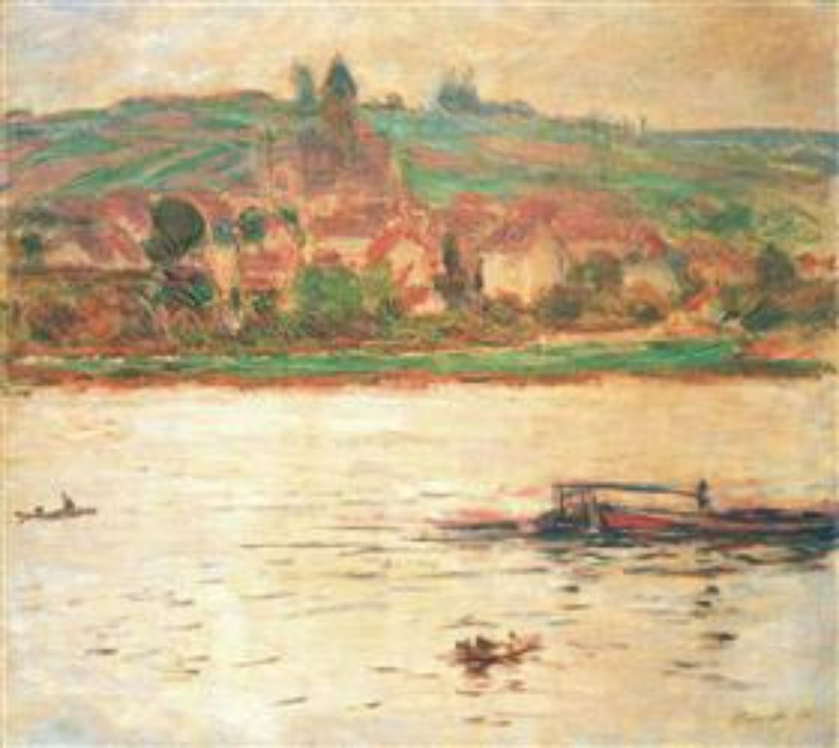 Vetheuil, Barge on the Seine 