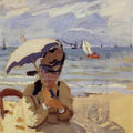 Camille Sitting On The Beach At Trouville 