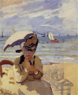Camille Sitting On The Beach At Trouville artwork preview
