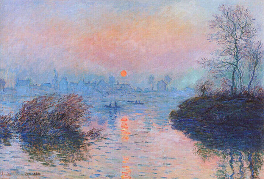 Sunset On The Seine At Lavacourt Winter Effect 