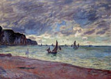 Fishing Boats By The Beach And The Cliffs Of Pourville artwork preview