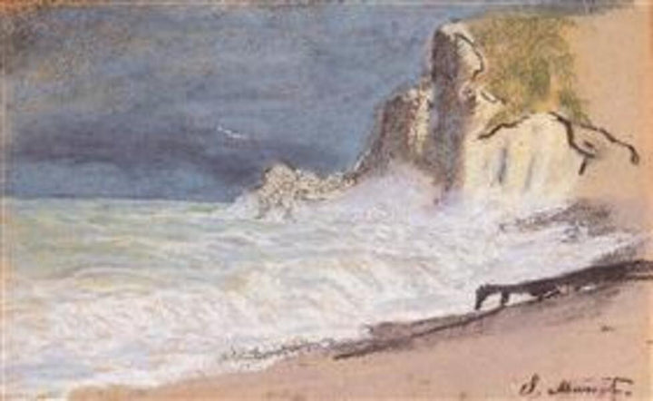 Etretat Amont Cliff Rough Weather 