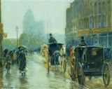 Horse Drawn Cabs at Evening, New York 2 artwork preview