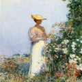 Lady in Flower Garden 