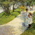 Promenaders in the garden 