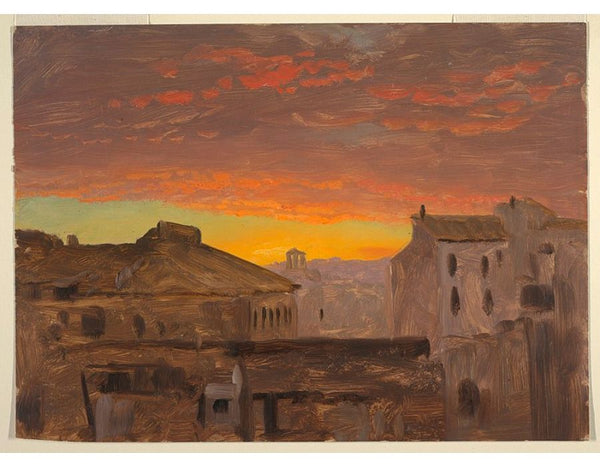 Rooftops at Sunset, Rome, Italy 