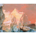 Icebergs And Wreck In Sunset 