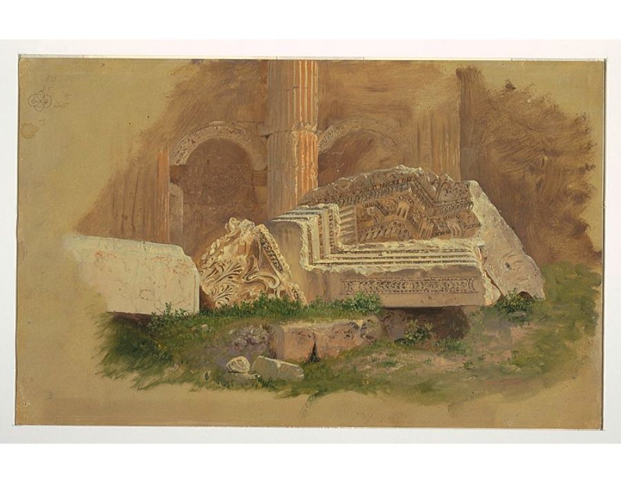 Interior of the Temple of Bacchus, Baalbek, Syria 