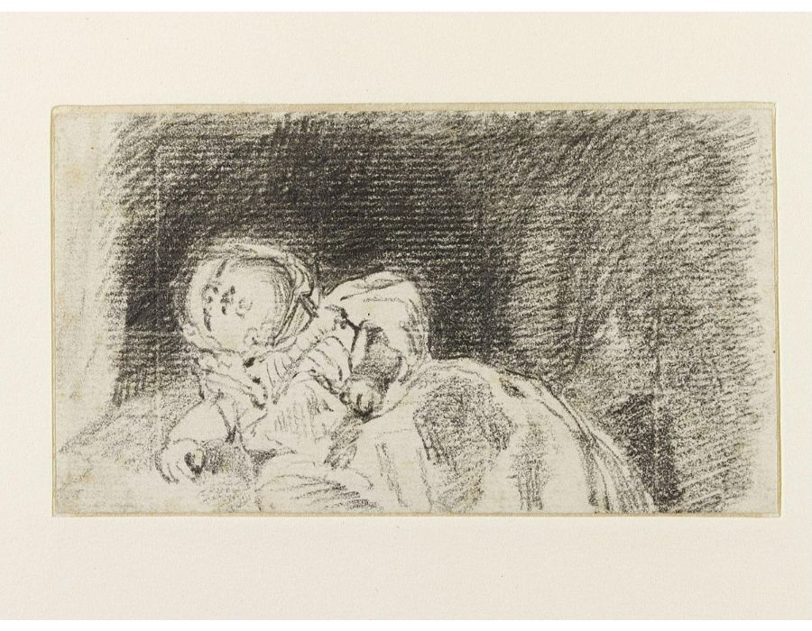 A baby (possibly Maria Louisa Constable) 1819 Painting by John Constable