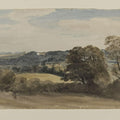 Landscape with Buildings in the distance Painting by John Constable