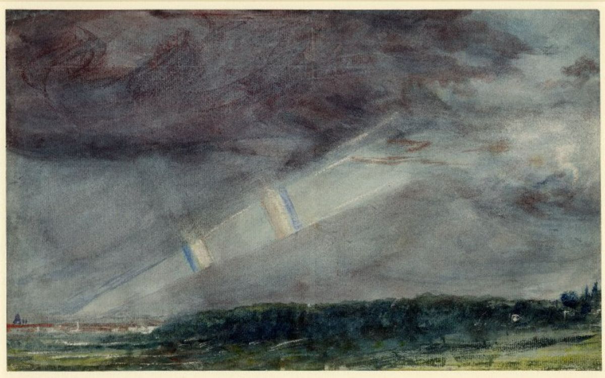 London from Hampstead with a Double Rainbow, 1831 Painting by John Constable