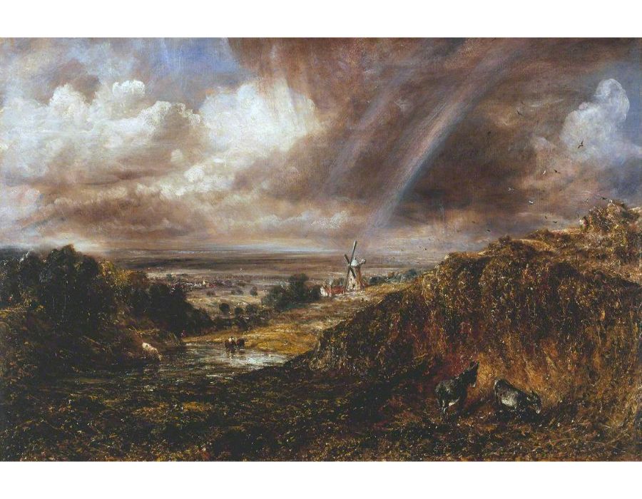 Hampstead heath with a rainbow Painting by John Constable