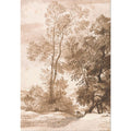 Trees and Deer, after Claude, 1825 Painting by John Constable