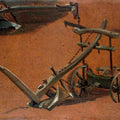 Study of two ploughs Painting by John Constable