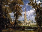 Salisbury Cathedral from the Bishop's Grounds c. 1825 Painting artwork preview