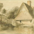 Bridge Cottage and Flatford Bridge Painting by John Constable