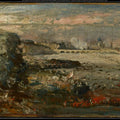 The Opening of Waterloo Bridge, 1819 Painting by John Constable