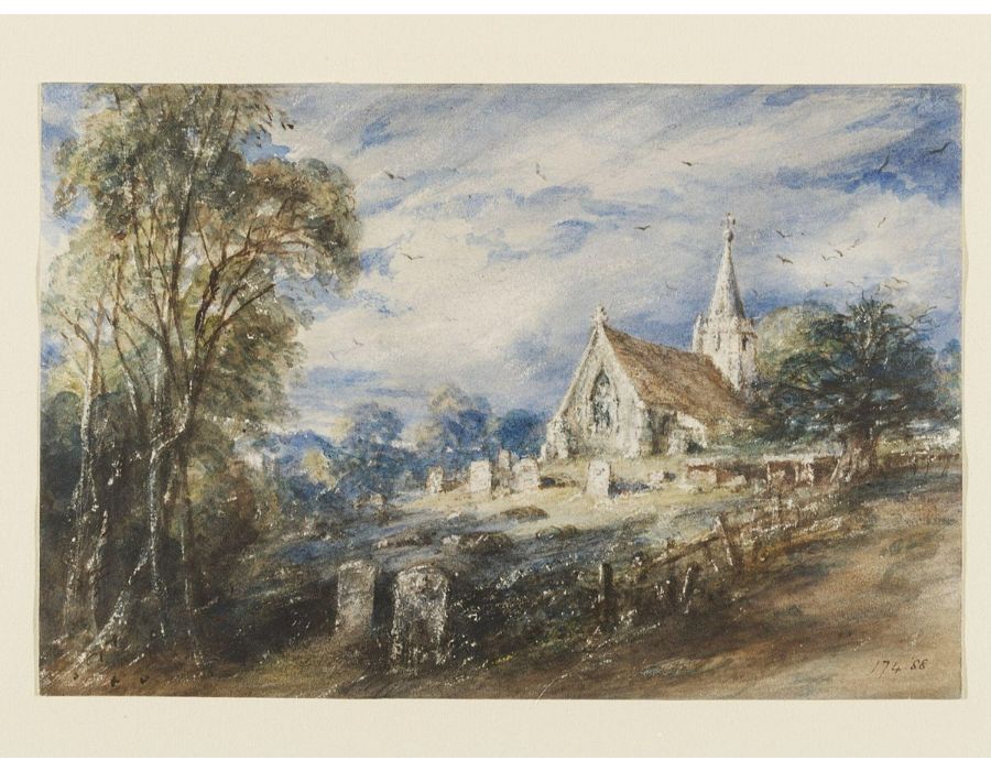 Stoke Poges Church Painting by John Constable