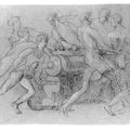 Sailors Maneuvering a Cannon, Possibly a Study for Painting by John Singleton Copley