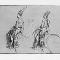Two Equestrian Figures, Possibly a Study for Painting by John Singleton Copley