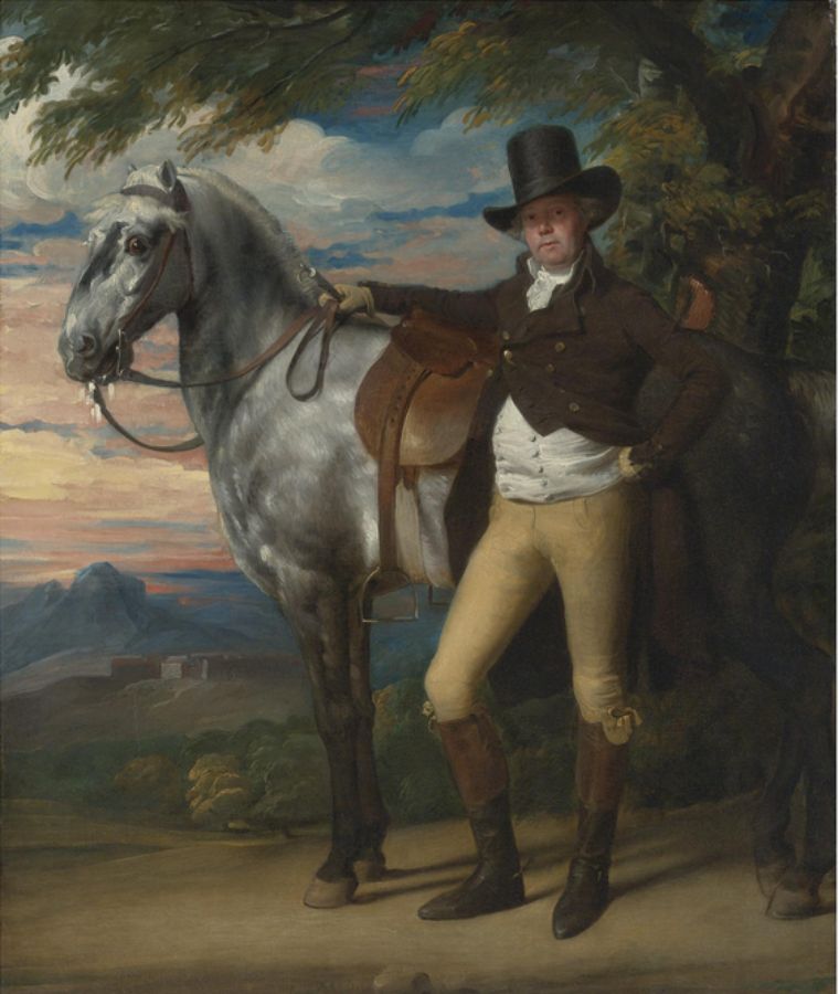 John Wombwell With A Grey Hunter
