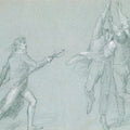 Study for "The Surrender of the Dutch Admiral De Winter to Admiral Duncan, October 11, 1797": Admiral De Winter Raising the Colors Painting by John Singleton Copley