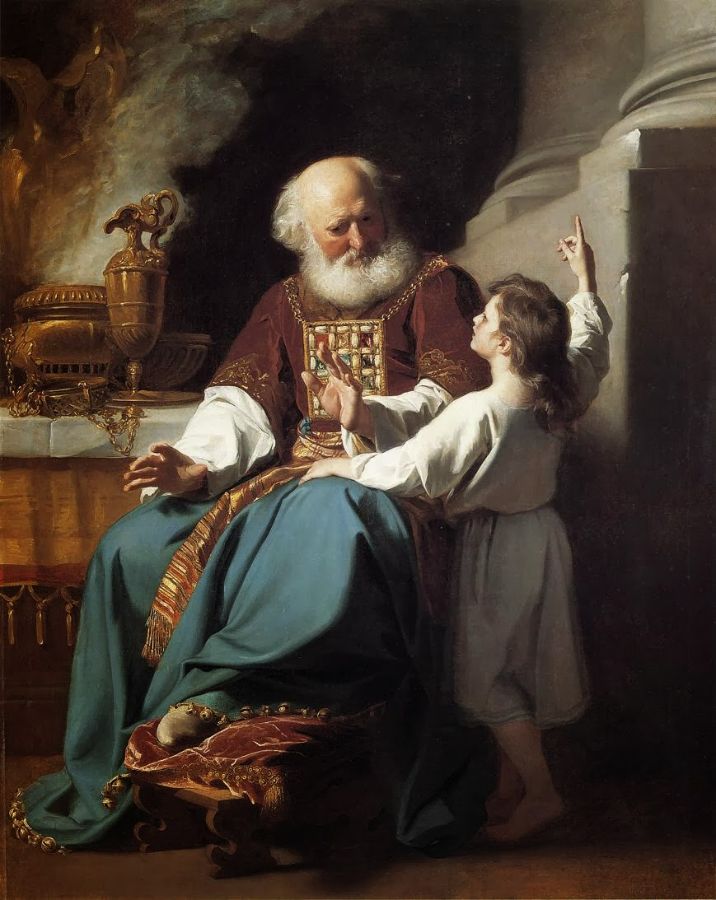 Samuel Reading to Eli the Judgments of God Upon Eli's House
