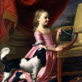 Young Lady with a Bird and Dog
