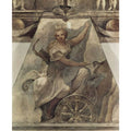 Fresco in Nonnekloser San Paolo in Parma, Diana scene on fire in car 