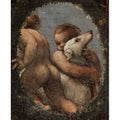 The ceiling fresco in Nonnekloser San Paolo in Parma, detail, Putti (2) 