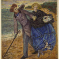 Writing On The Sand Painting by Dante Gabriel Rossetti