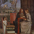 The education of the young Maria Painting by Dante Gabriel Rossetti